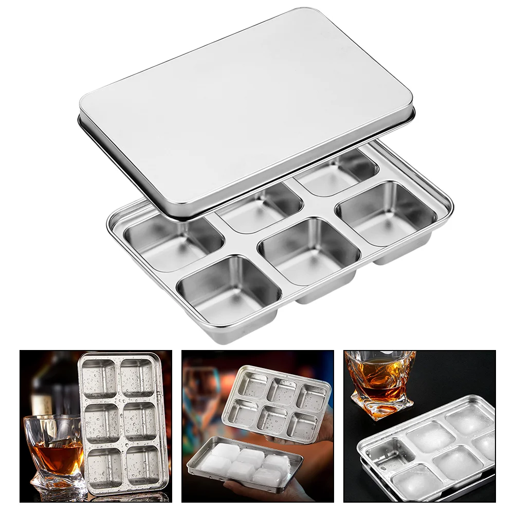 

Ice Cube Mold Convenient Wear-resistant Tray Stainless Steel Freezer Accessory