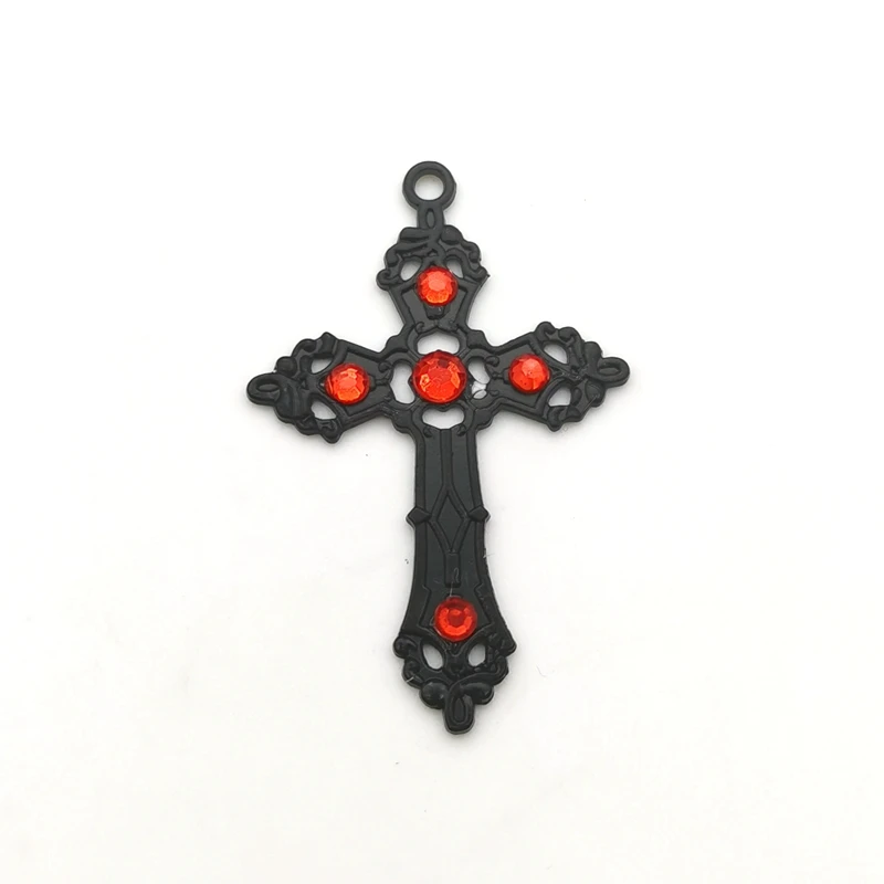 5psc 55*36mm Creative  Large Baroque Christian Cross Pendant Handicraft Crafts DIY Necklace Jewelry Accessories