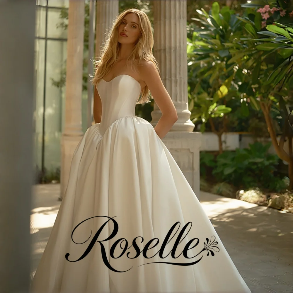 ROSELLE Strapless Sleevless Ball Gown Elegnat Wedding Dress Sweetheart Open Back 2026 Bridal Gown Customized свадебное платье