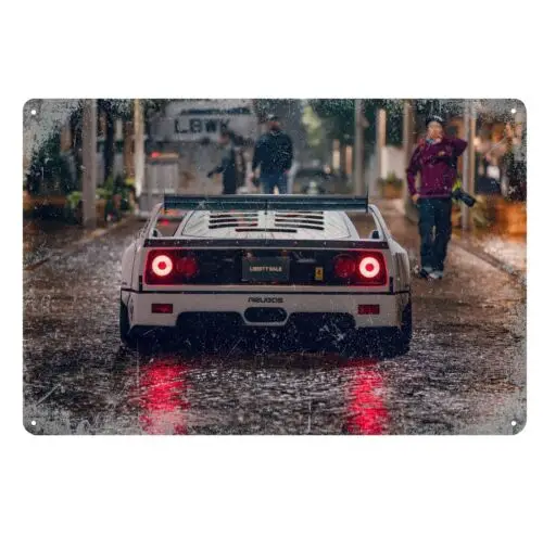 F40 Liberty Walk Car Metal Poster Collectable Tin Sign 20x30cm