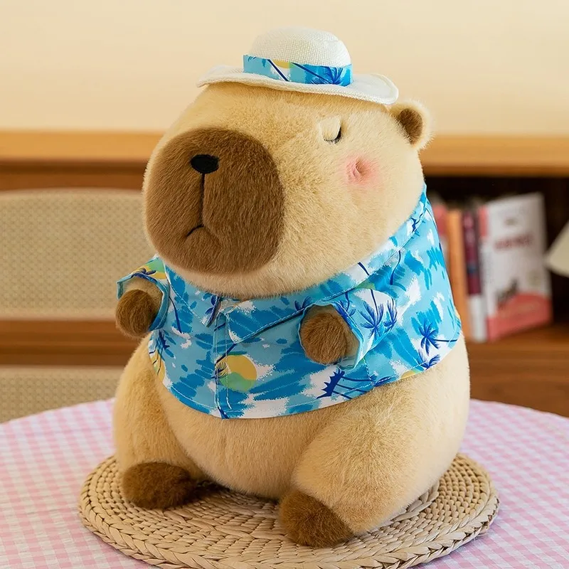 New 21cm Capybara Plush Toy Simulation Capibara Anime Fluffty Toy Cute Animals Beach Style Stuffed Doll Christmas Gifts for Kids