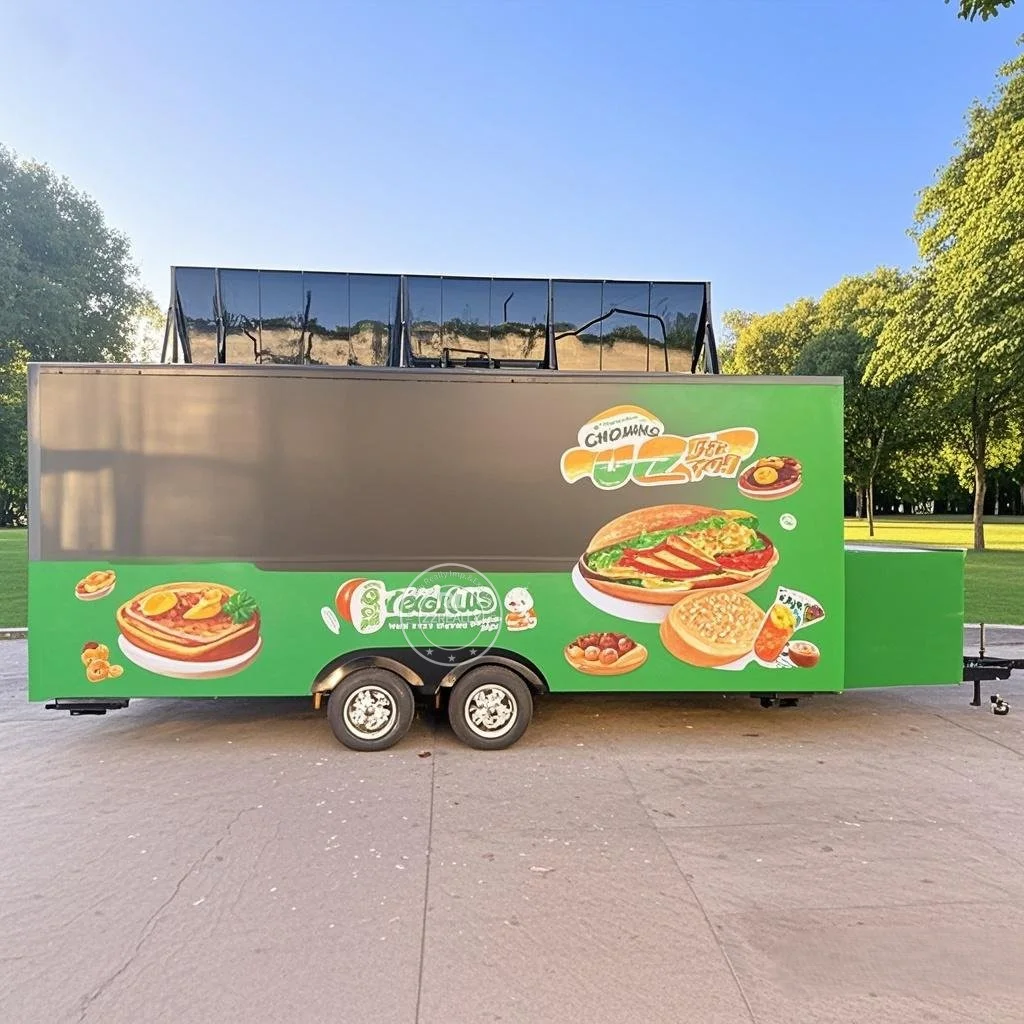 

Promotion Cart Small Food Truck Coffee Trailers Fully Equipped Kitchen Food Trailer Small Remorque Pizza With Low Price