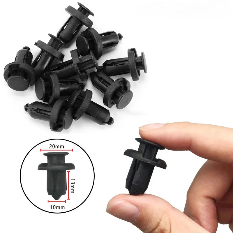 50/20/10pcs 10mm Diameter Vehicle Car Bumper Door Panel Fender Liner Clips Retainer Plastic Auto Fasteners Rivets Clips Supplies