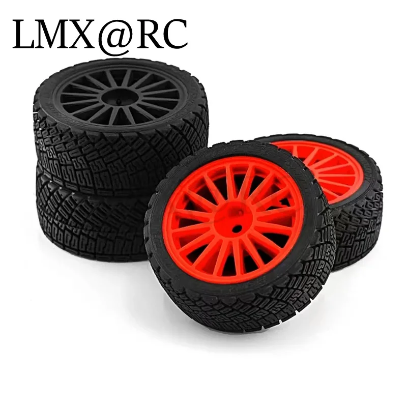 LMX RC 4 قطعة 67 مللي متر عجلة بلاستيكية المطاط الإطارات ل 1/10 RC سيارة رالي على الطريق TAMIYA TT01 TT02 XV01 XV02 كيوشو FW06 HSP94123 HPI