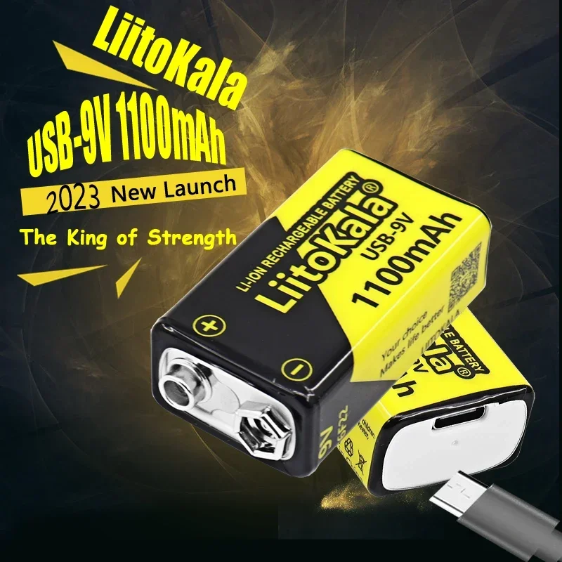 1-24PCS LiitoKala USB-9V 1100mAh  li-ion Rechargeable Battery Type-C USB 6F22 9V Battery for RC Helicopter Model Microphone Toy