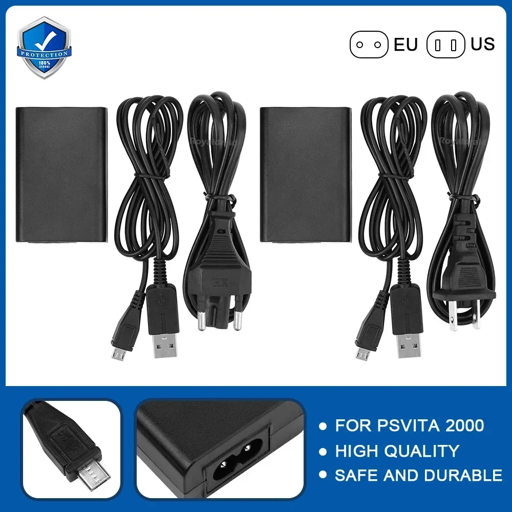 جديد الاتحاد الأوروبي/الولايات المتحدة التوصيل شاحن المنزل إمدادات الطاقة 5 فولت التيار المتناوب محول USB كابل شحن الحبل ل بلاي ستيشن Psvita سليم PS Vita 2000 PSV 2000