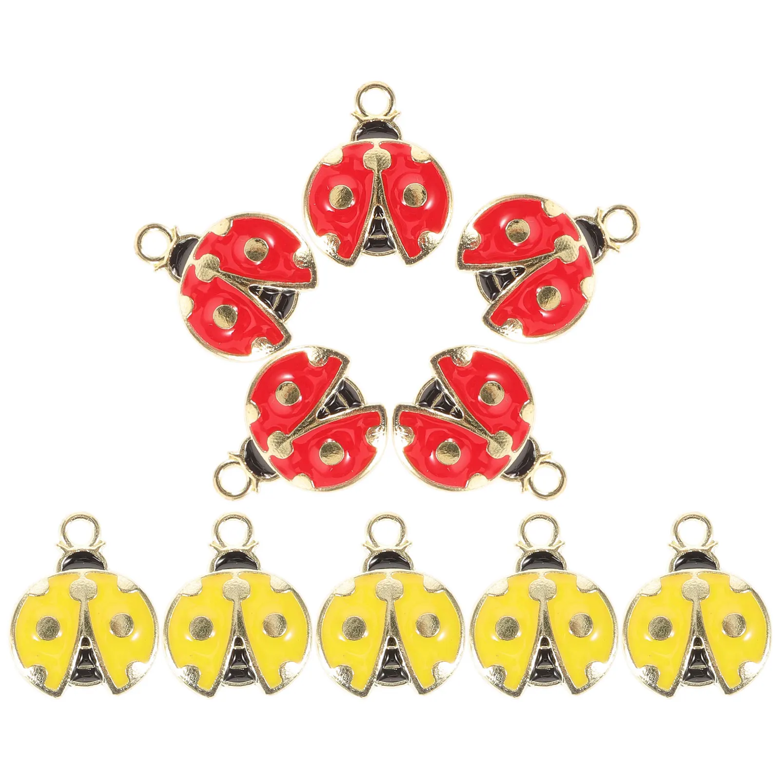 

10pcs Alloy Ladybug Pendant DIY Jewelry Charms for Necklace Bracelet Keychain Hair Clip Accessories Customizable Phone Case