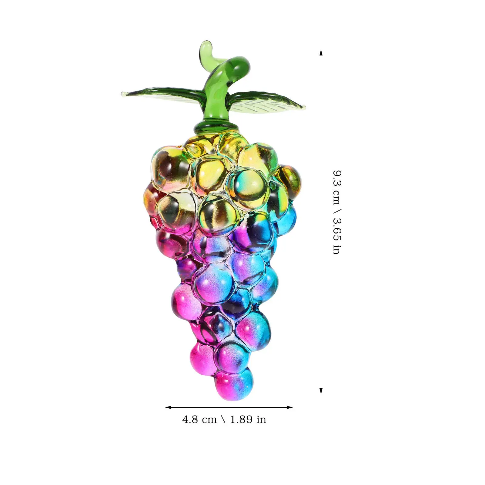 2 Pcs Crystal Figurines Fruit Centerpiece Decorative Glass Grape Grapes Statue Fruits for Decoration Artistic Ornament