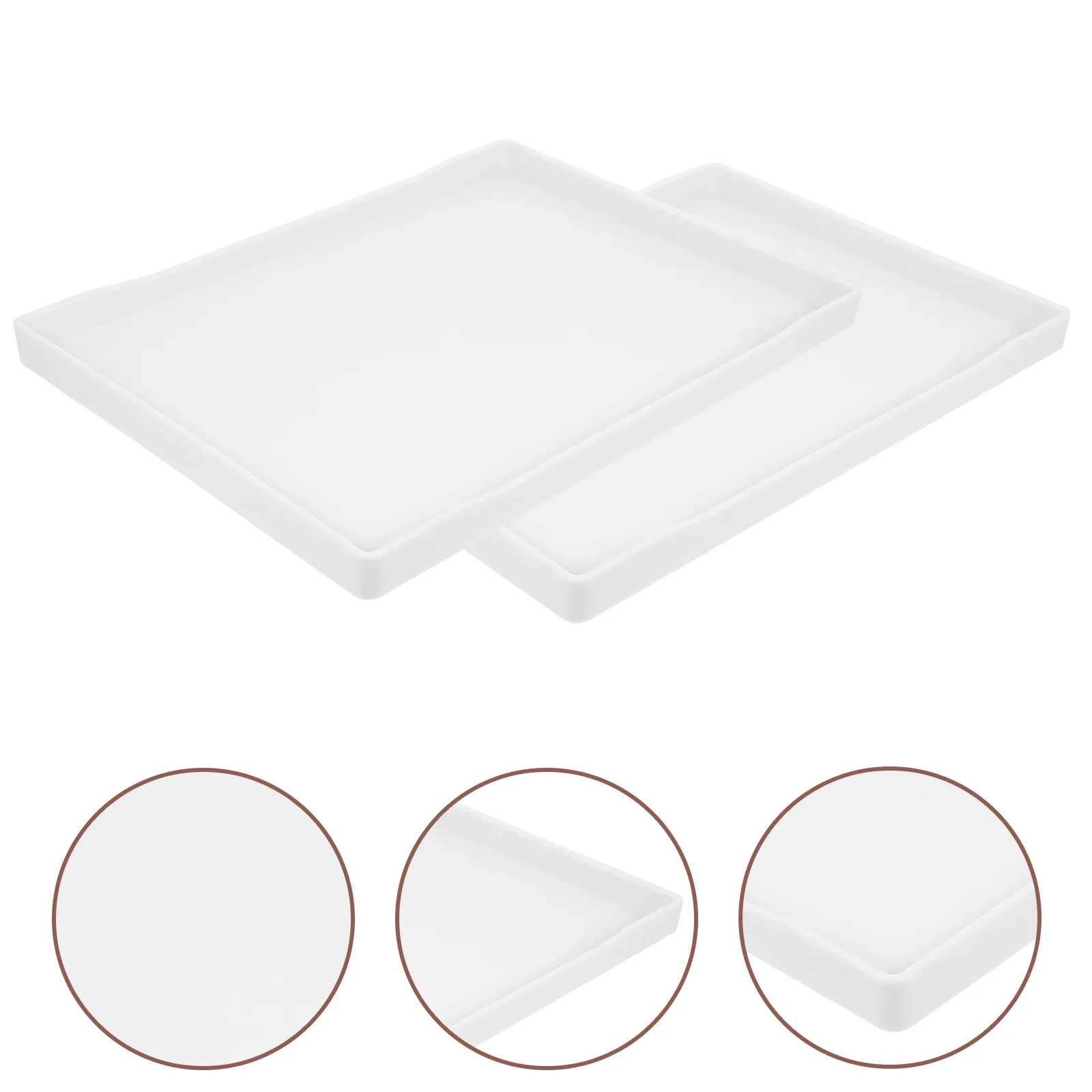 2Pcs Thickened Serving Tray Non Slip Rectangular Snack Dessert Fruit Plate Food Platter Home Party Appetizer Tray