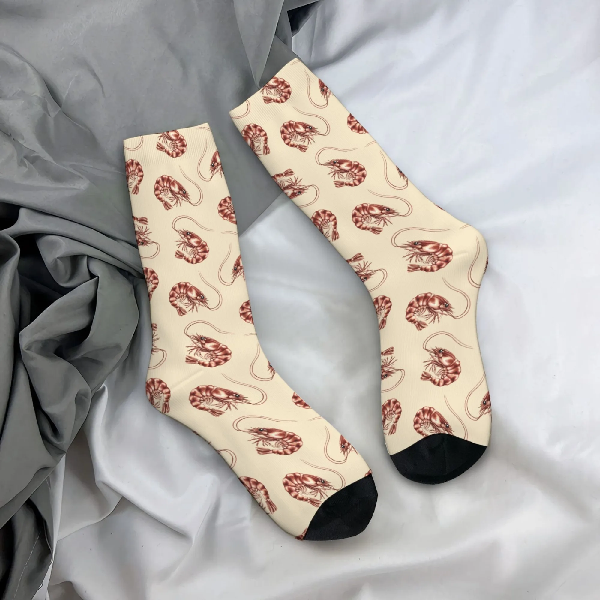 

Novelty Happy Men's Socks Funny Seafood Shrimp Socks Retro Fashion Casual Sports Socks Crazy Party Street Hip-Hop Socks Gift