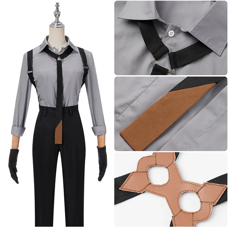 Disfraz de Cosplay de Scarle Rika para hombre, traje de camisa y pantalones con correa trasera, traje de uniforme personalizado para Halloween, Carnaval y Navidad, oferta