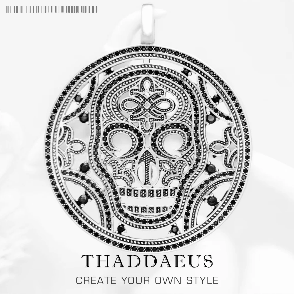 

Skull Mask Pendant Spring Fine Jewelry Rebel Street Accessorie 925 Sterling Silver Vintage Gift For Women Men