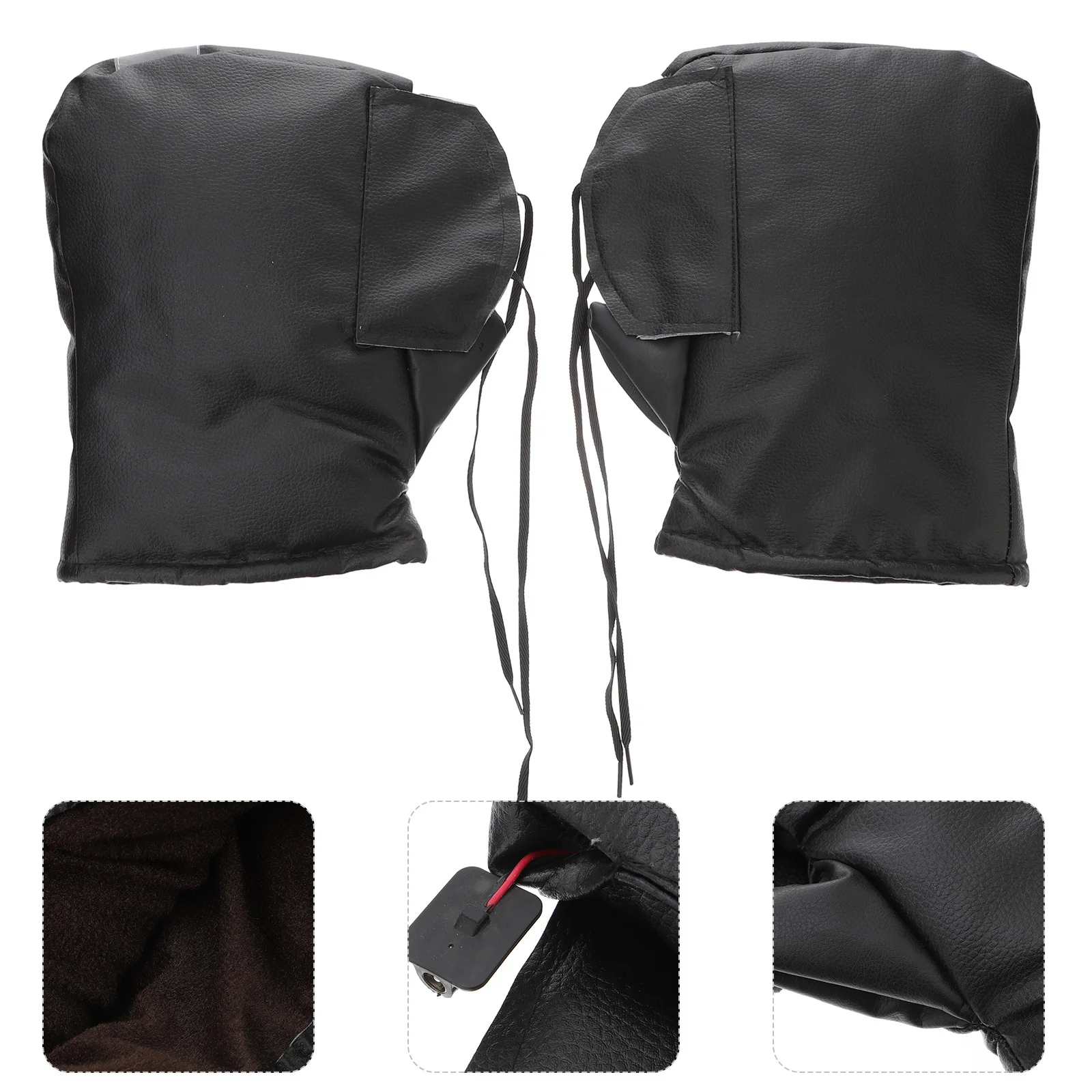 

1 Pair Detachable Heating Gloves 36-96V For Motorcycle Snowmobile Skiing Cycling Handle Bar Muff Heated Gloves Warm Keeping