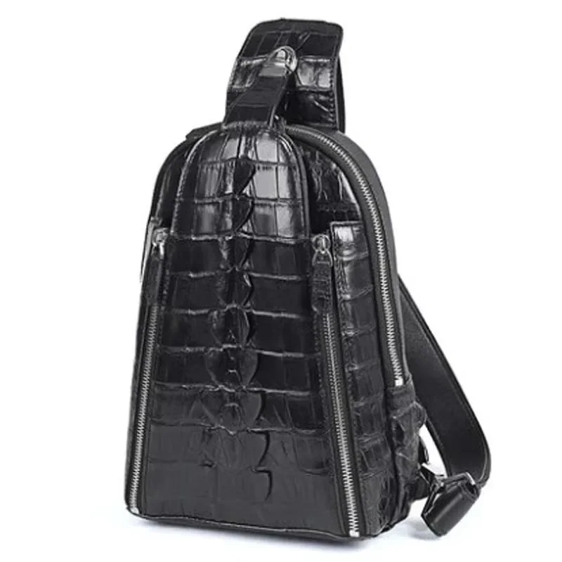 

mafeimengge crocodile leather men Chest package Men's bags Single shoulder bag Male inclined shoulder bag