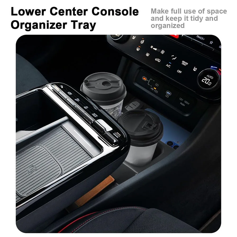 صينية تنظيم سفلية لوحدة التحكم لـ 2025 2026 Hyundai Tucson Limited/Hybrid Armrest Storage Box (فقط للتحول الإلكتروني)