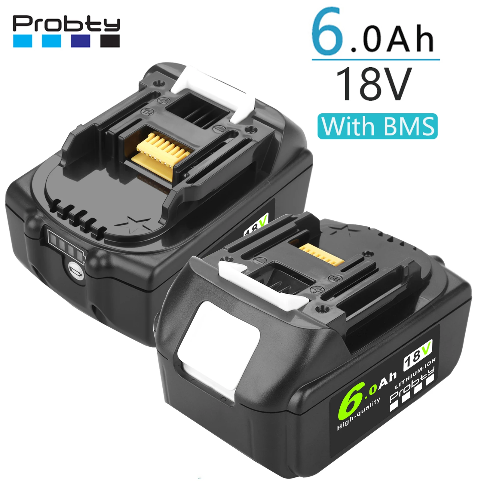 

BL1860 18V 6.0Ah Rechargeable Li-ion Batteries with BMS For Makita 18V Battery Power Tools Li-ion Replacement BL1850 BL1840