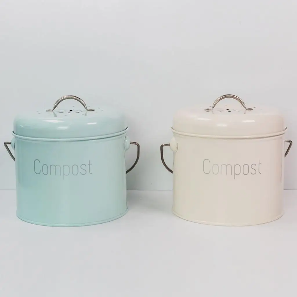 3L Kitchen Compost Bin Compost Bucket Farmhouse Compost Caddy Bin with Lid for Food Waste Rust Proof