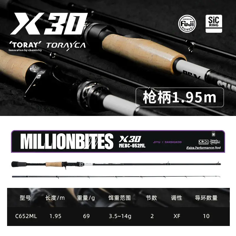 2026 NEU Jiyu X30 Angelrute Hochfeste Kohlefaser T1100G+M40J+M46J Leichte Weitwurf-Angelrute