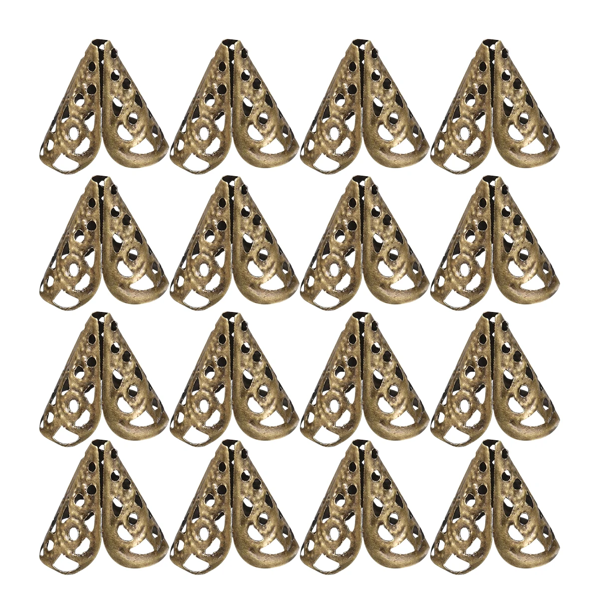 

50 pcs Metal Bead Caps Filigree Flower Cone Jewelry DIY Filigree Beads Cap Cone Beads Accessories Small End Cap