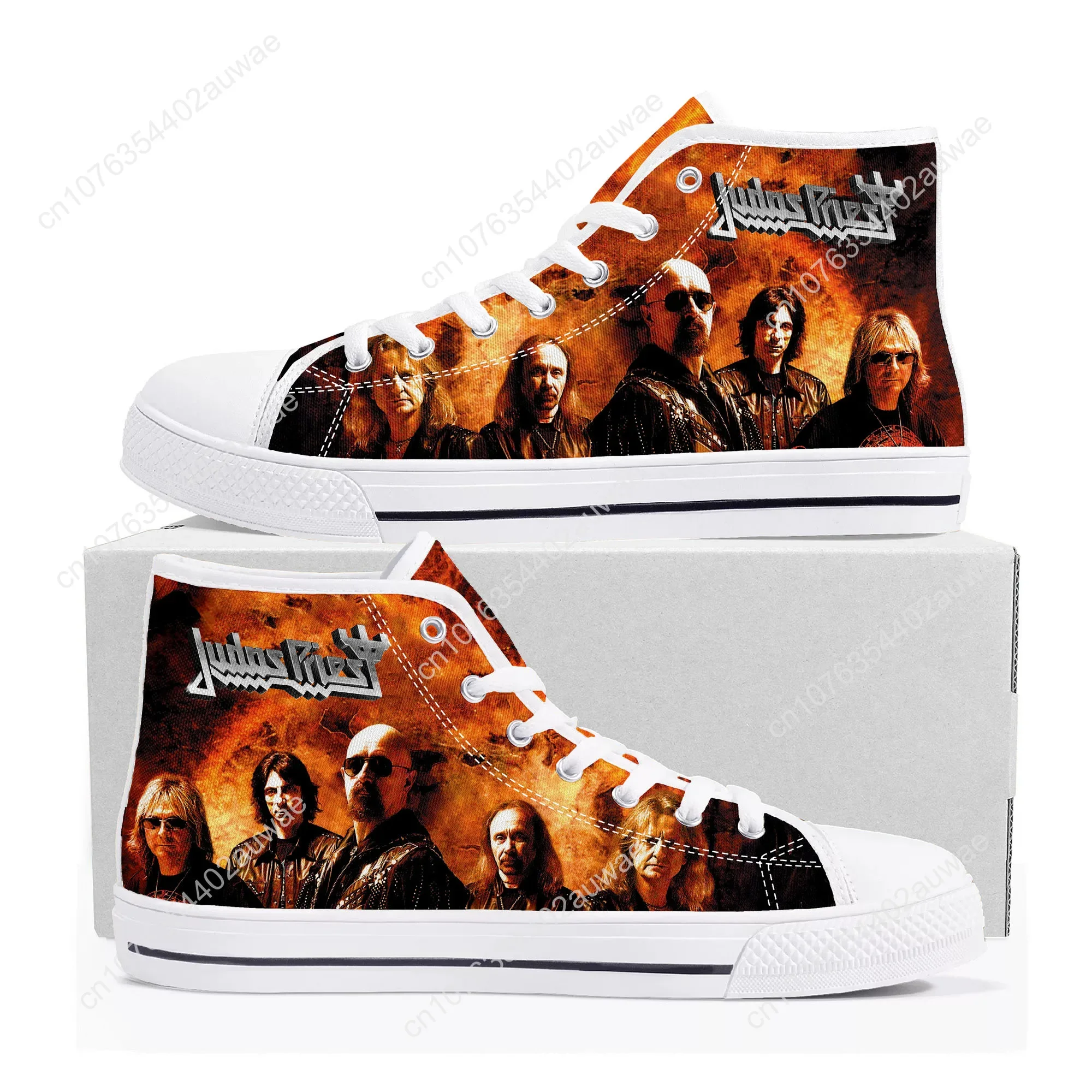 

Judas Priest Heavy Metal Rock Band High Top High Quality Sneakers Men Women Teenager Canvas Sneaker Casual Custom Couple Shoes