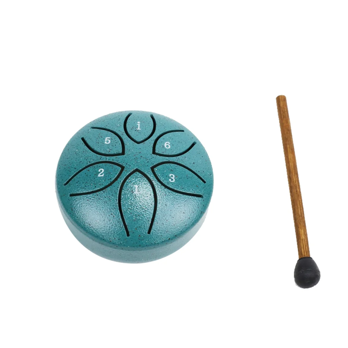 ABYB 3 Inch 6 Tone Steel Tongue Drum Mini Hand Pan Drums with Drumsticks Percussion Musical Instruments Drum Dark Green