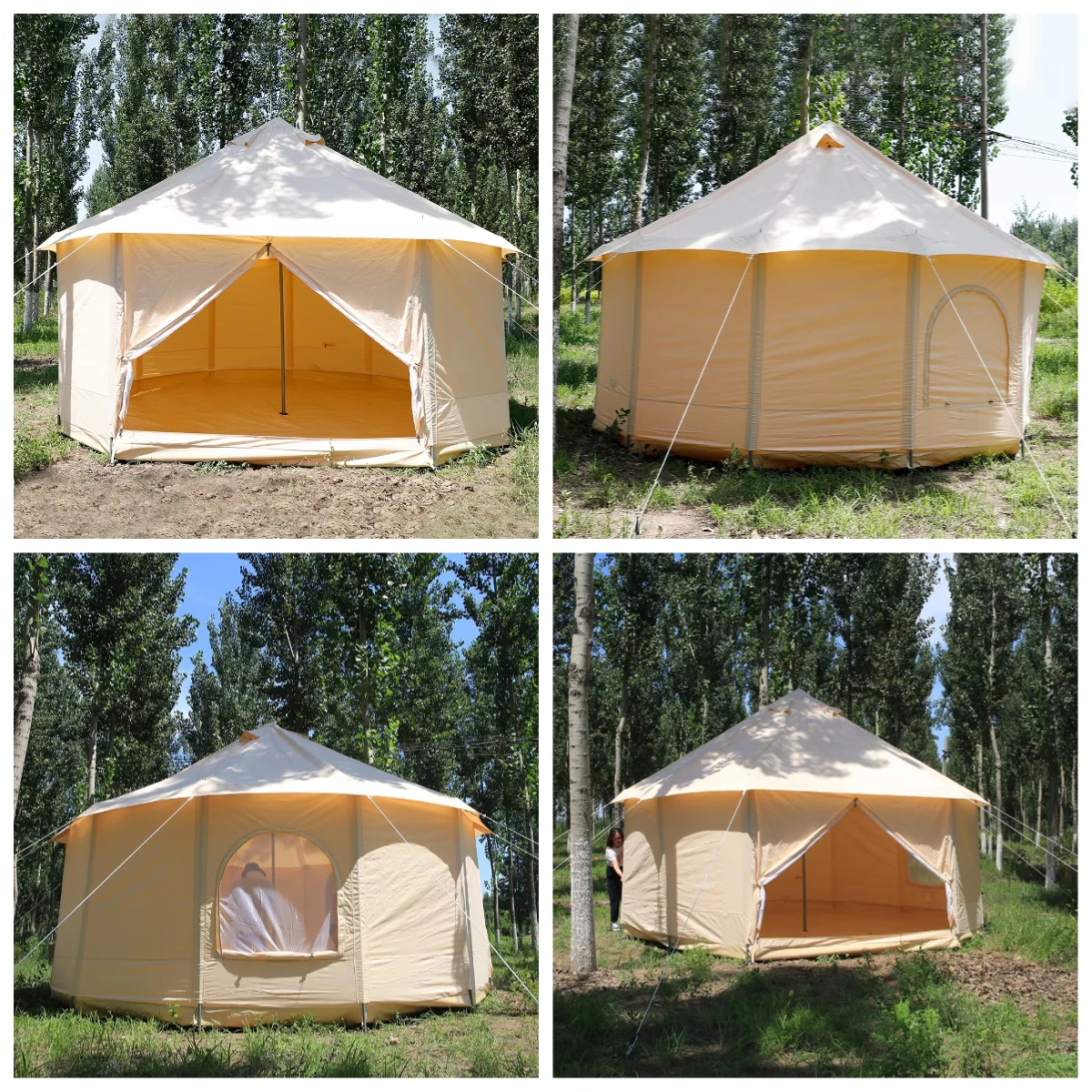 

Portable Glamping Family Camping Tent 4 Seasons Waterproof Mongolian Yurt