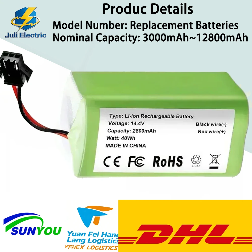 

Li Ion Replacement Battery 14.4V 2600mAh for Conga Excellent Deebot N79 Series Tesvor X500 Robovac 11 Vacuum Cleaner Parts