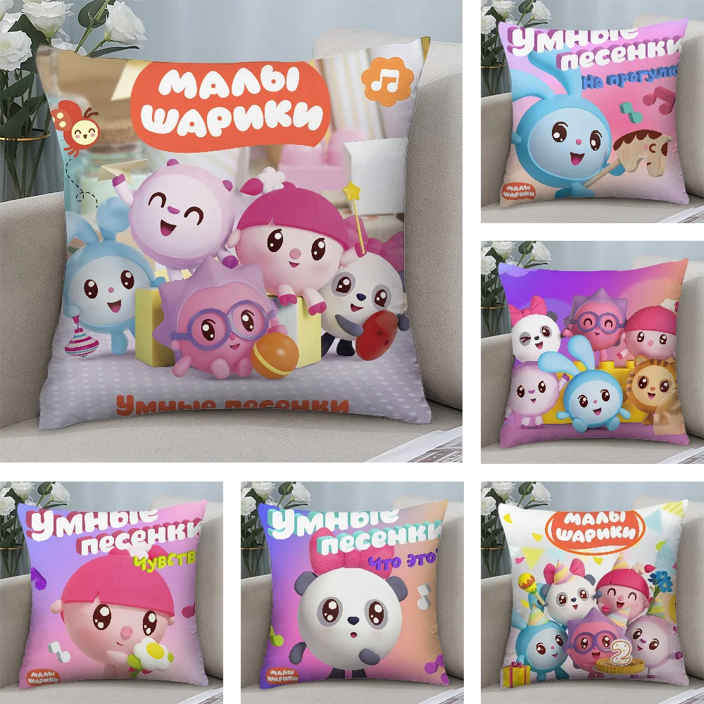 

New Cartoon B-BabyRiki Pillow Case Short Plush Pillow Covers Sofa Decorative Gift Home Double-sided Printing Cushion Cover