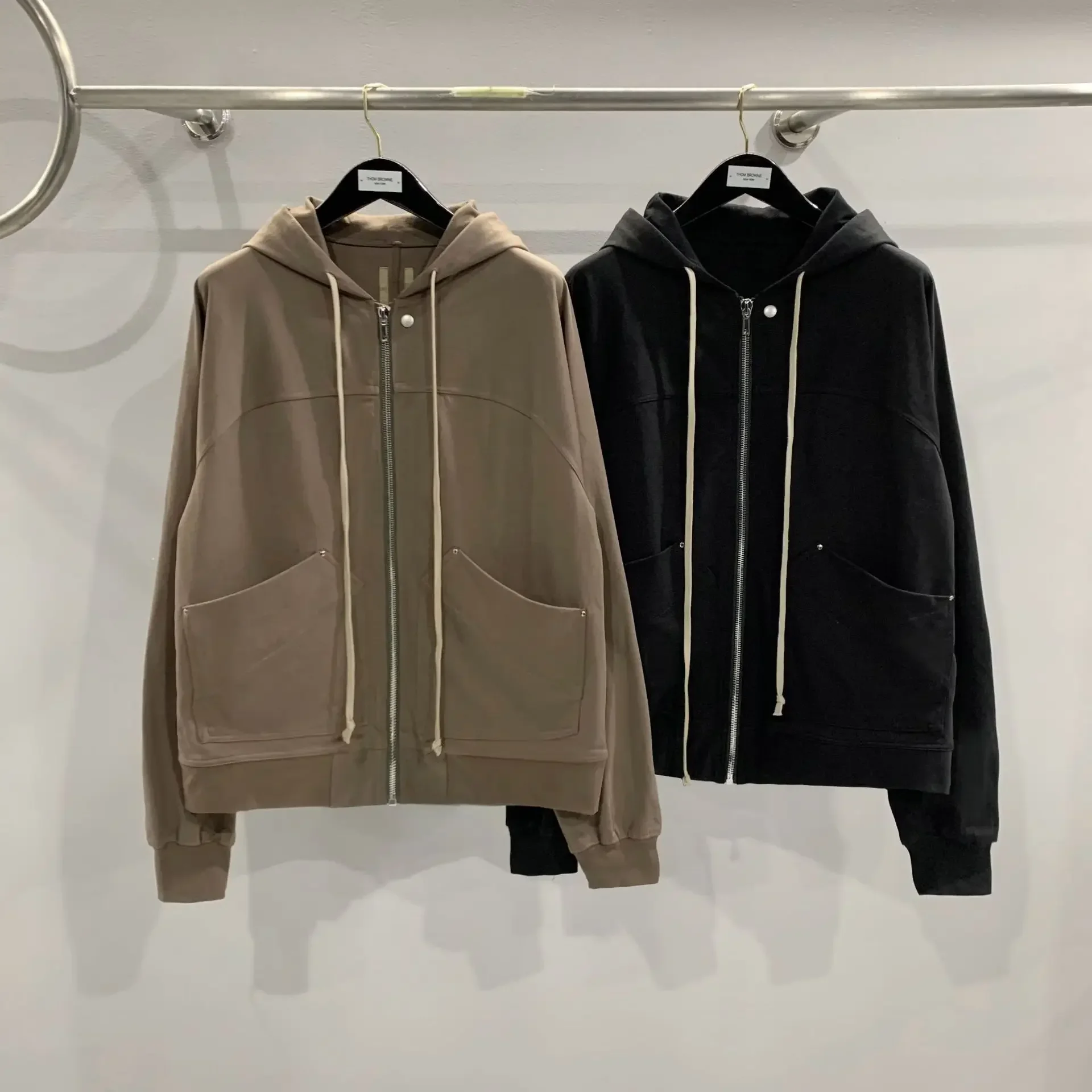 

New Winter Hot Sale Rick Hoodies Y2k Men Clothes New Owens Sweatshirts Women Vintage Loose Zipper Willowood RO Hooded Shirts