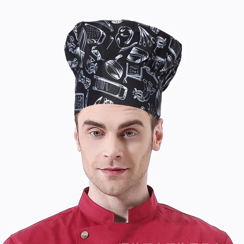 4or2 حزمة خدمة الطعام قبعة الطاهي قابل للتعديل مطاطا بيكر المطبخ قبعة العمل لتقديم الطعام مقهى الخبز الطبخ المنزلي