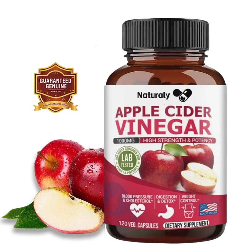 Apple Cider Vinegar Capsules Max 1000mg Natural Raw with Cinnamon Ginger & Cayenne Pepper Detox Vitamin C Supplement