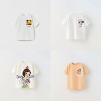 Summer Children T-shirt Printed Cartoon Fashion Baby Boy Girl Short Sleeve Tops Tees Kids Clothing Round Collar Tshirts 2024 NEW