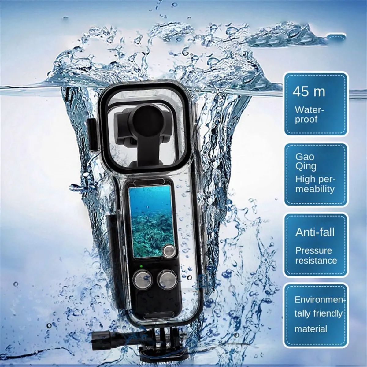 rise-pocket3-用スタビライザー防水ケース-dji-pocket3-用防水ケース-ハンドヘルドスタビライザー保護ケース-ダイビングフレーム