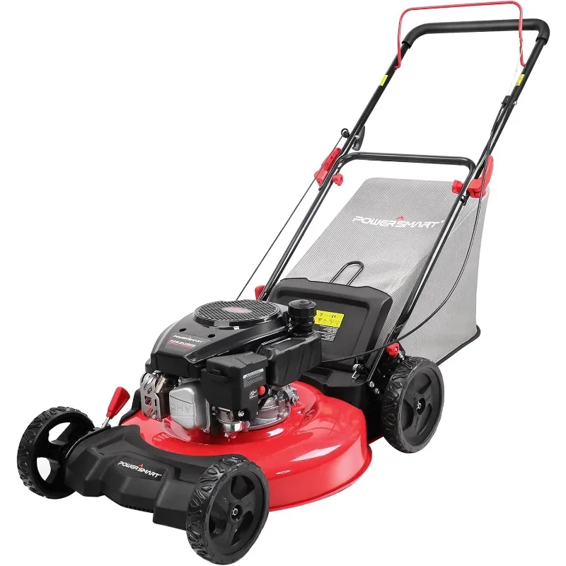 PowerSmart Gas Lawn Mower 21-Inch 144 cc OHV Engine 3-in-1 Push Mower with Bagging 2024 Version