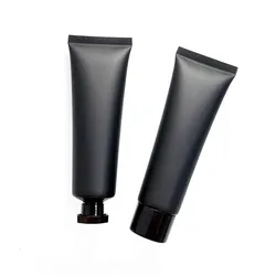 Wholesale 50ml Empty Cosmetic Container 50g Matte Black Plastic Squeeze Bottle Hand Cream Lotion Packaging Soft Tubes