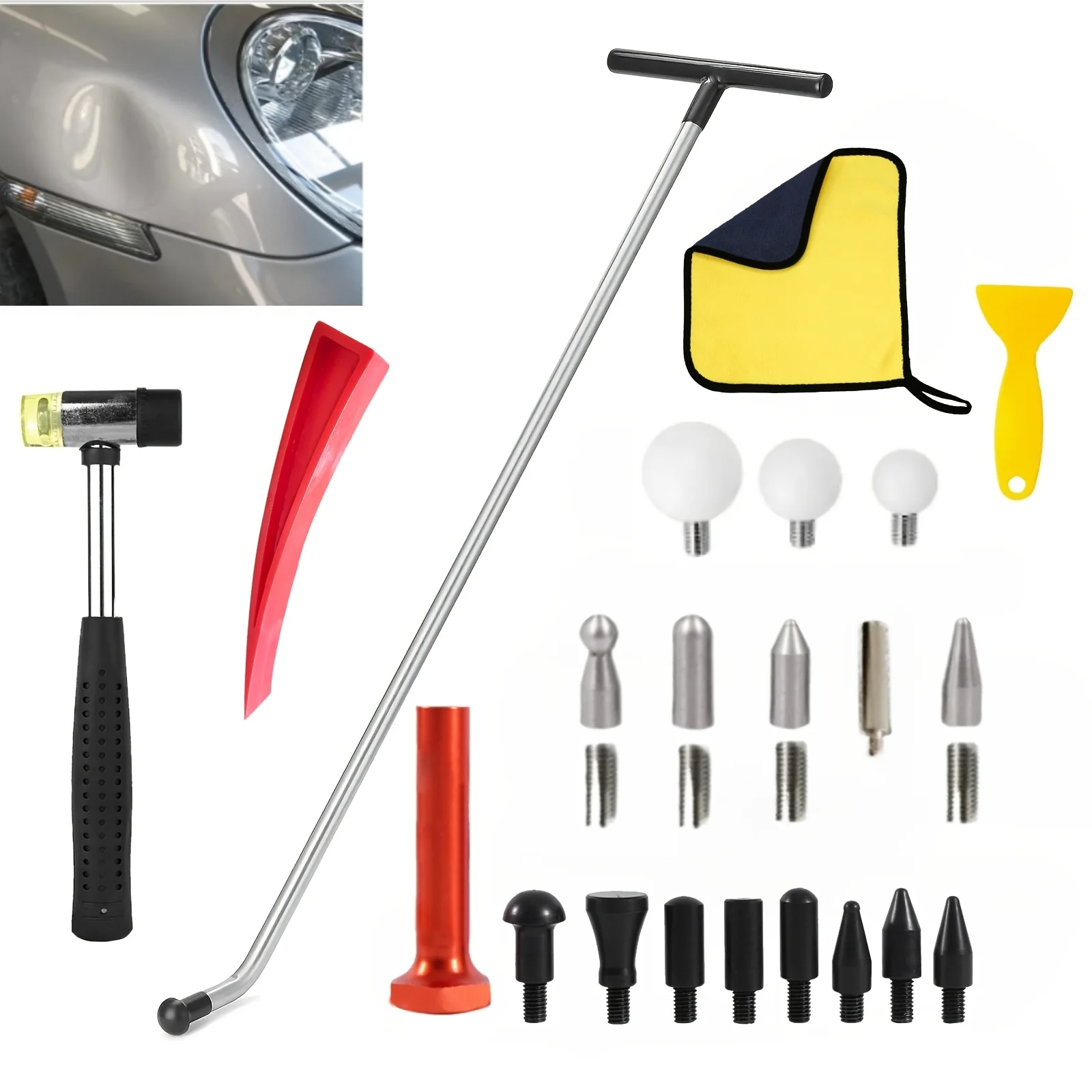 

New Car Body Dent Repair Tool Kit T-Bar Hook And Pick Set for Fixing Dents Designed for Vehicle Dent Car Dent Remover