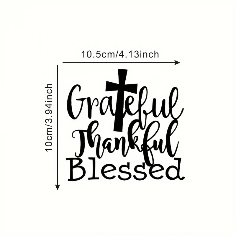 Automobile sticker“Gratitude·Contentment·Happiness”Cross Vinyl Sticker