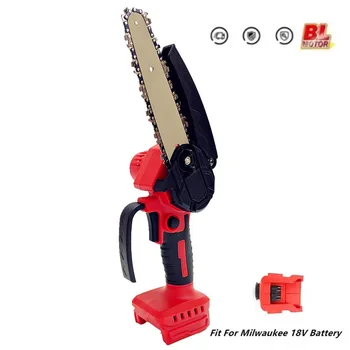 Fit for Milwaukee 18V Battery Electric Chainsaw 6 inch Cordless Chain Saw Pruning Cutting Garden Woodworking Power Tools