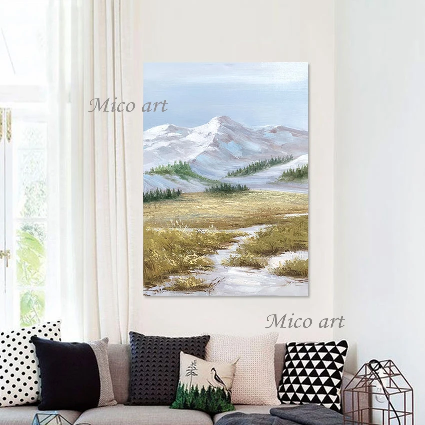 

Natural Scenery Painting Abstract Handmade Frameless Decor Wall 3D Beautiful Mountain Landscape Art Picture Easy Canvas Artwork