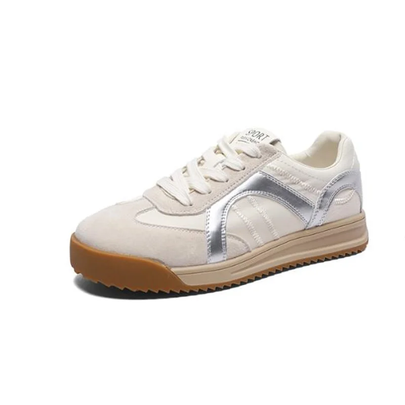 

Женские модные кроссовки из натуральной кожи из ткани Оксфорд, повседневные кроссовки на плоской подошве с коровьей сухожильной подошвой, размеры 35-40