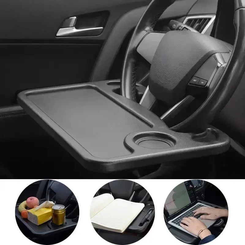 

Portable General Purpose Car Steering Wheel Dining Table Stand Laptop Desk Stand Work Cart Beverage Food Coffee Tray Board