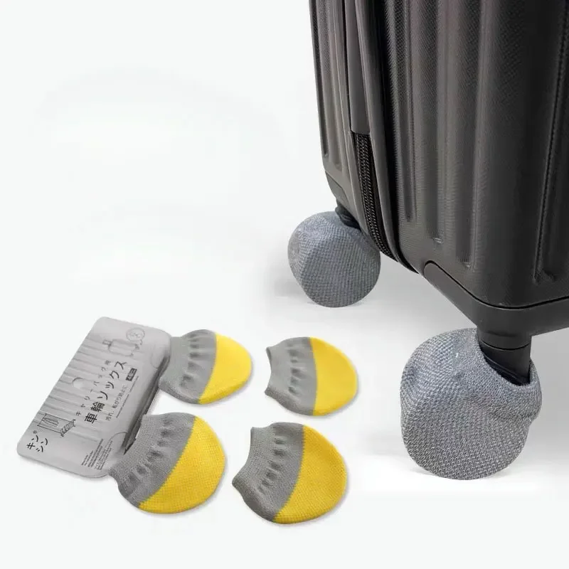 4 Pcs Luggage Wheel Cover Multi Purpose Knit Wheel Cover Can Be Used for Luggage Wheels Round Door Handles Office Chair Wheels