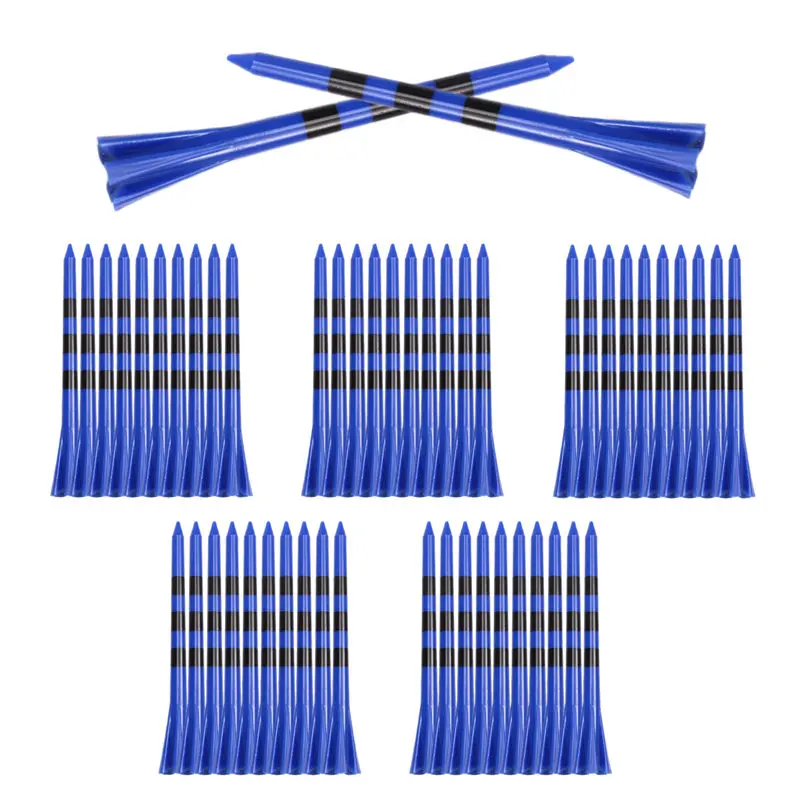 

XFDZ-Пластиковые футболки для гольфа, 50 шт., уменьшающие трение и боковое вращение, 5 зубцов, пластиковые футболки для гольфа, аксессуары для гольфа 3-1/4 дюйма