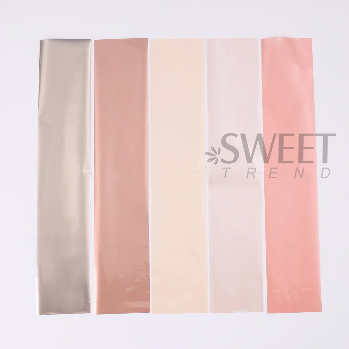 Folhas de transferência de unhas espelhadas rosa puro, estilo de metal gradiente, design doce, cobertura completa, impressão, adesivos de manicure de verão com 10 peças