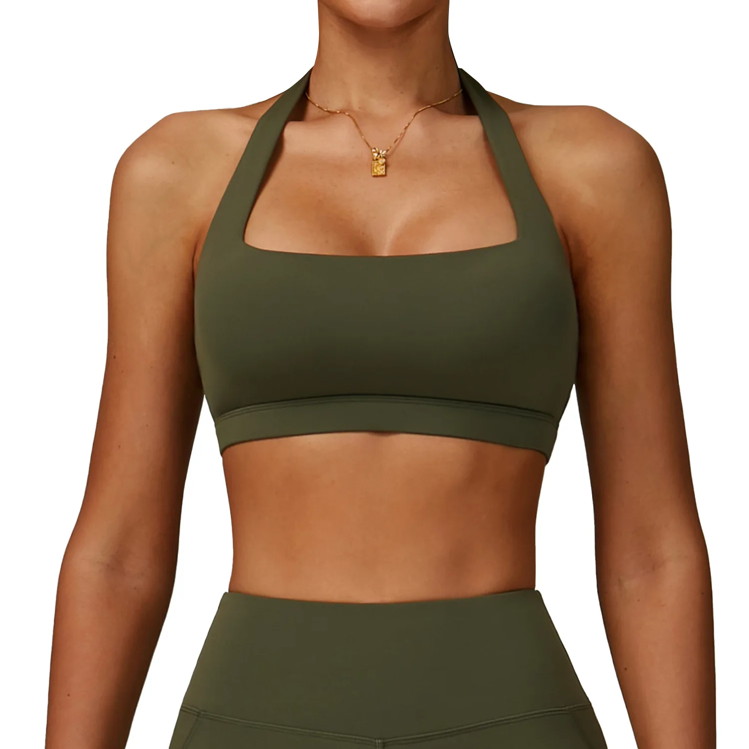 

Maxdutti Summer Hanging Neck Cloud Yoga Bra Hollow Back Yoga Suit Running And Fitness High-intensity Sports Bra