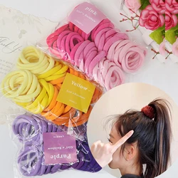 Bandas básicas para el cabello para mujer y niña, cintas elásticas simples de 4cm, lazos para el cabello, accesorios para el cabello, accesorios para la cabeza, 50 unids/set