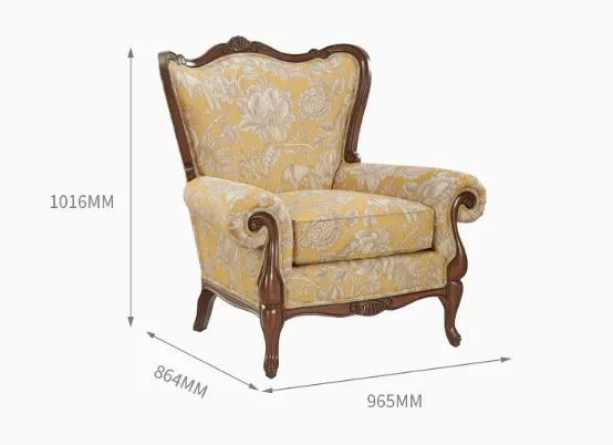 

Американский высококачественный тканевый диван-кресло, повседневное одноместное кресло для гостиной, декоративное кресло