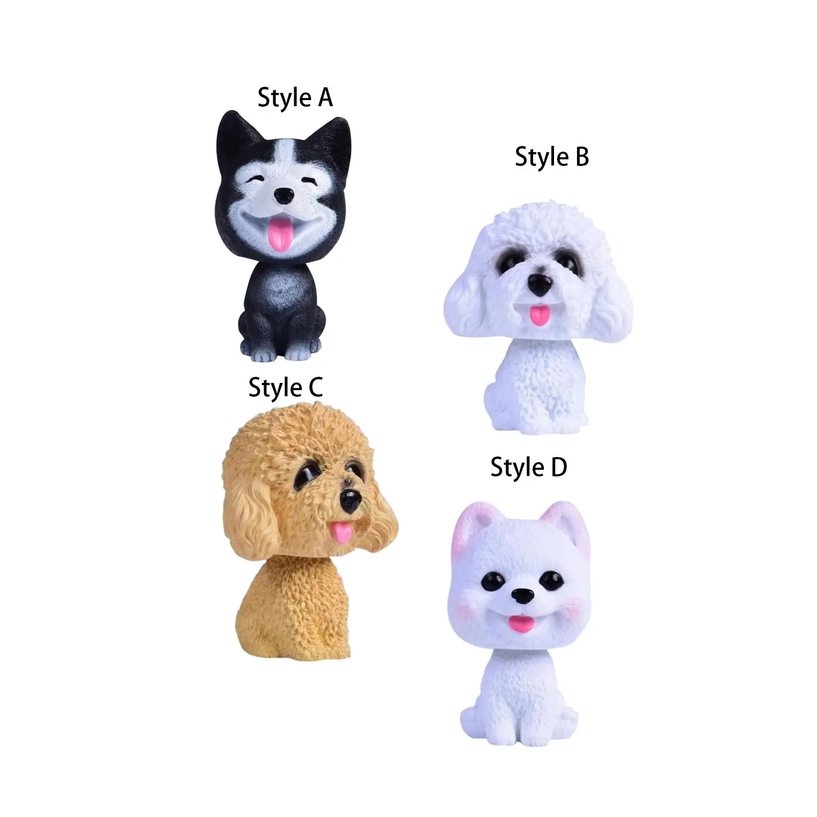 Bobble Head Dog Cute Resin for Car Vehicle Desktop Home Office Decor