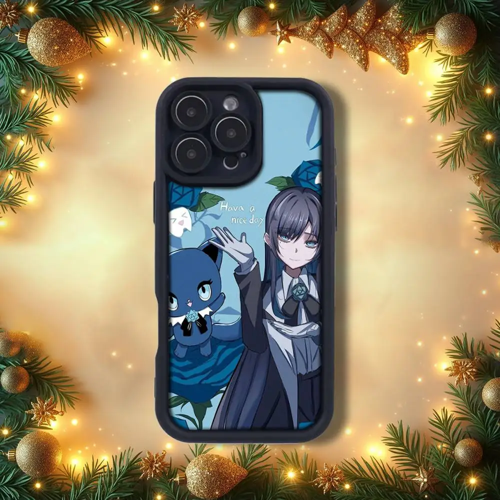 حافظة هاتف A-Ado Kyogen U-Uta الشهيرة لهواتف iPhone 14,12,17,15,11,13,16,Pro,E,Plus,Max,SE4,Air غطاء سيليكون أسود