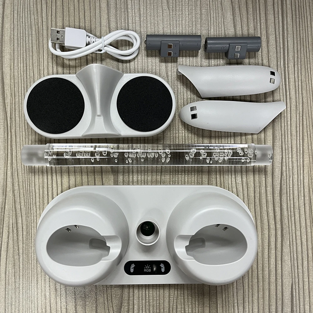 

Display Stand Controller Charger RGB Light Desktop VR Stand Non-slip VR Headset Controller Stand for Oculus/Meta Quest 3